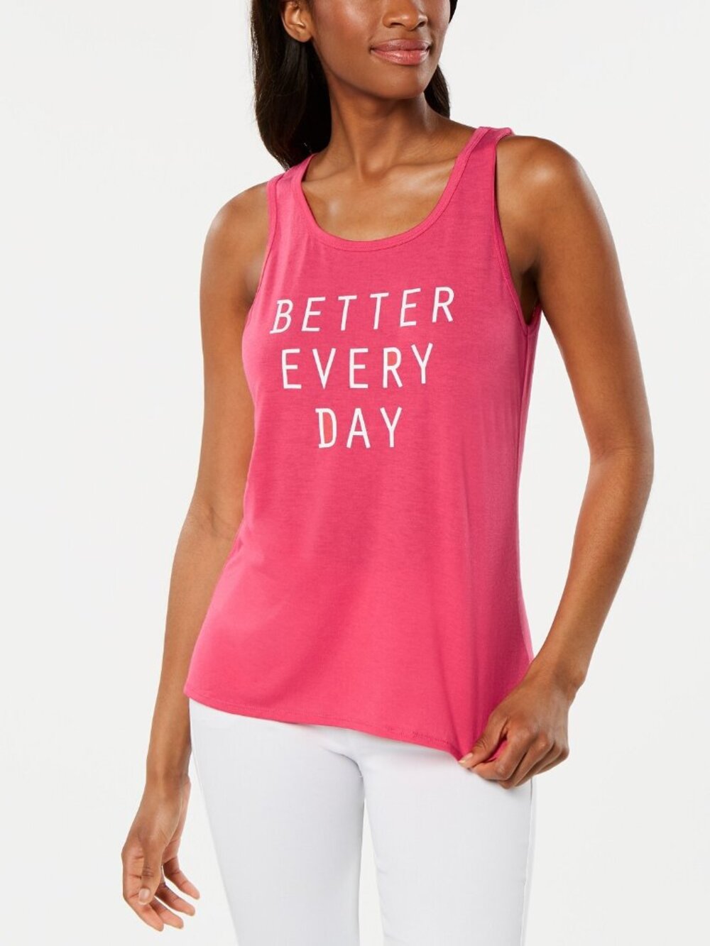 Ideology Womens Activewear Better Every Day Printed Keyhole back Tank Top